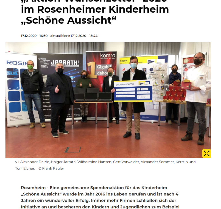 Alexander Sommer im Rosenheimer Kinderheim Schöne Aussicht